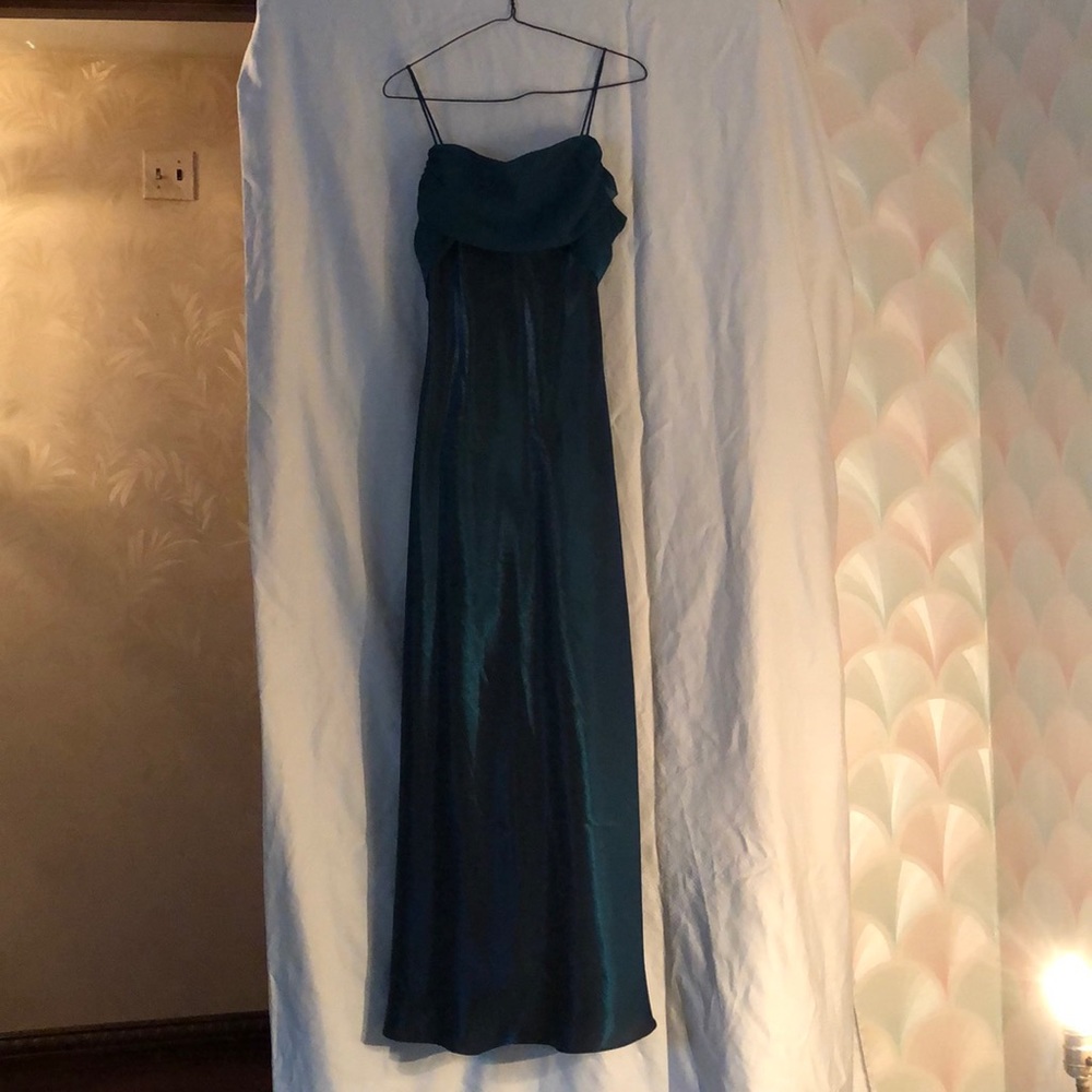 Peacock blue gown